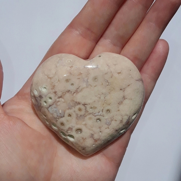 Flower Agate Heart - Picture 4 of 4